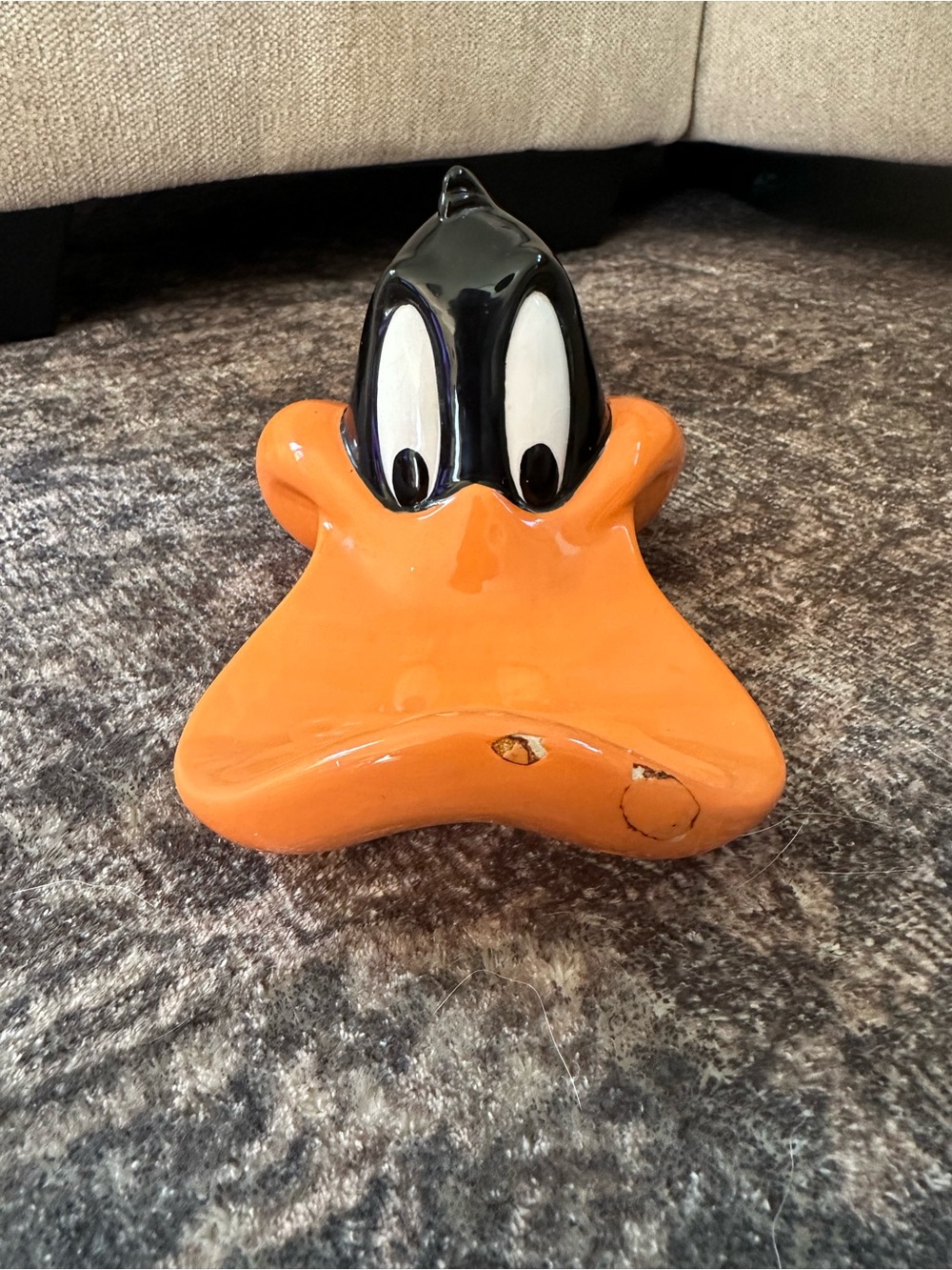 Ceramic Daffy Duck Head Figurine - soap dish